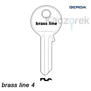 Gerda 004 - klucz surowy - brass line 4 - Z50 Z60